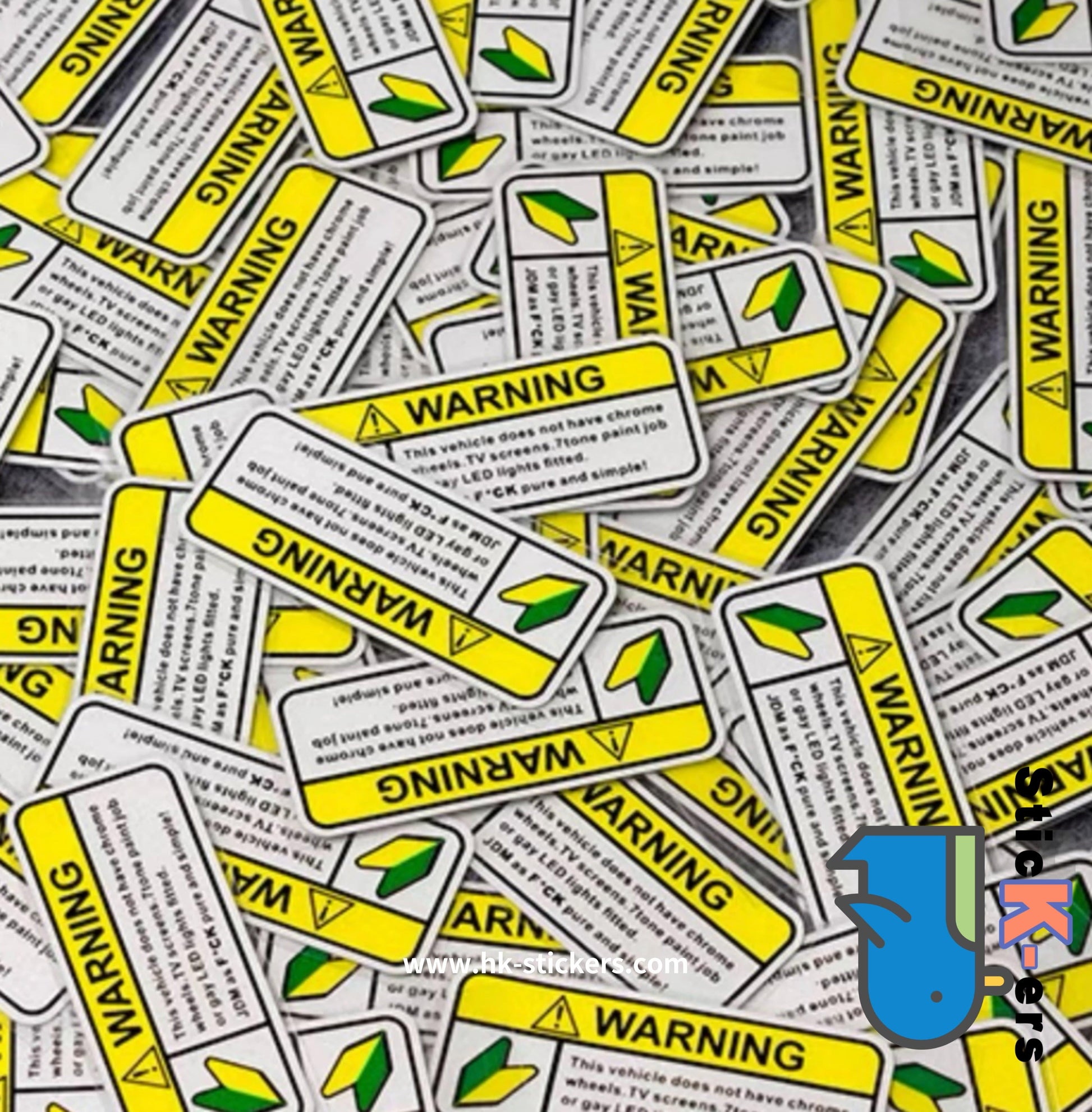HK-SticKers 防水反光貼紙 | 車貼JDM創意改裝警示內飾後視鏡隨意貼划痕反光小號車貼貼紙 - HK-SticKers