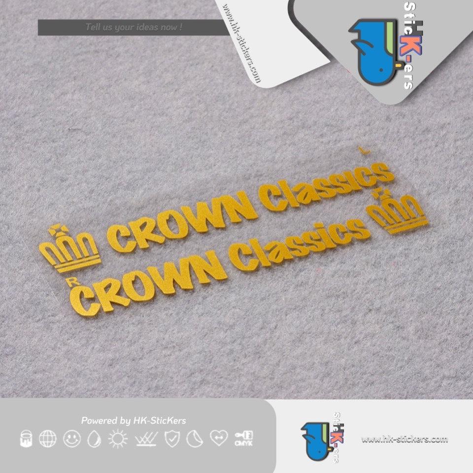 HK-SticKers 防水反光貼紙 | 皇冠133復古貼紙 CROWN CLASSICS對貼 三角窗側裙車貼 - HK-SticKers