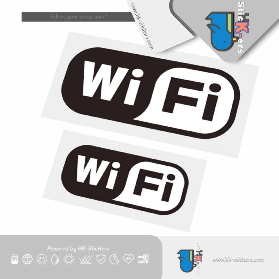 HK-SticKers 防水反光貼紙 | 車上有WIFI提示貼紙 車載無線網絡汽車玻璃裝飾防水反光貼 - HK-SticKers