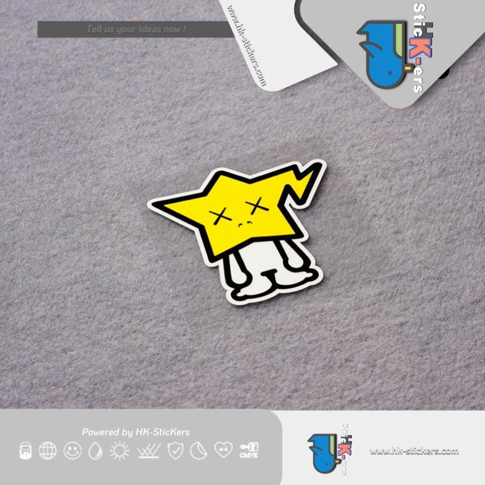 HK-SticKers 防水反光貼紙 | 潮牌星星吉祥物貼紙 個性汽車玻璃包圍創意划痕遮蓋反光貼 - HK-SticKers