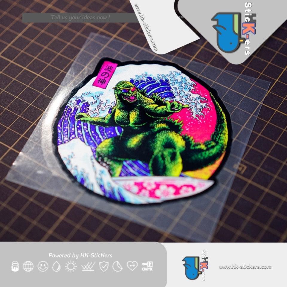 HK-SticKers 防水反光貼紙 | JDM 哥斯拉 三角窗貼紙 改裝車個性裝飾 反光貼 車身貼 - HK-SticKers