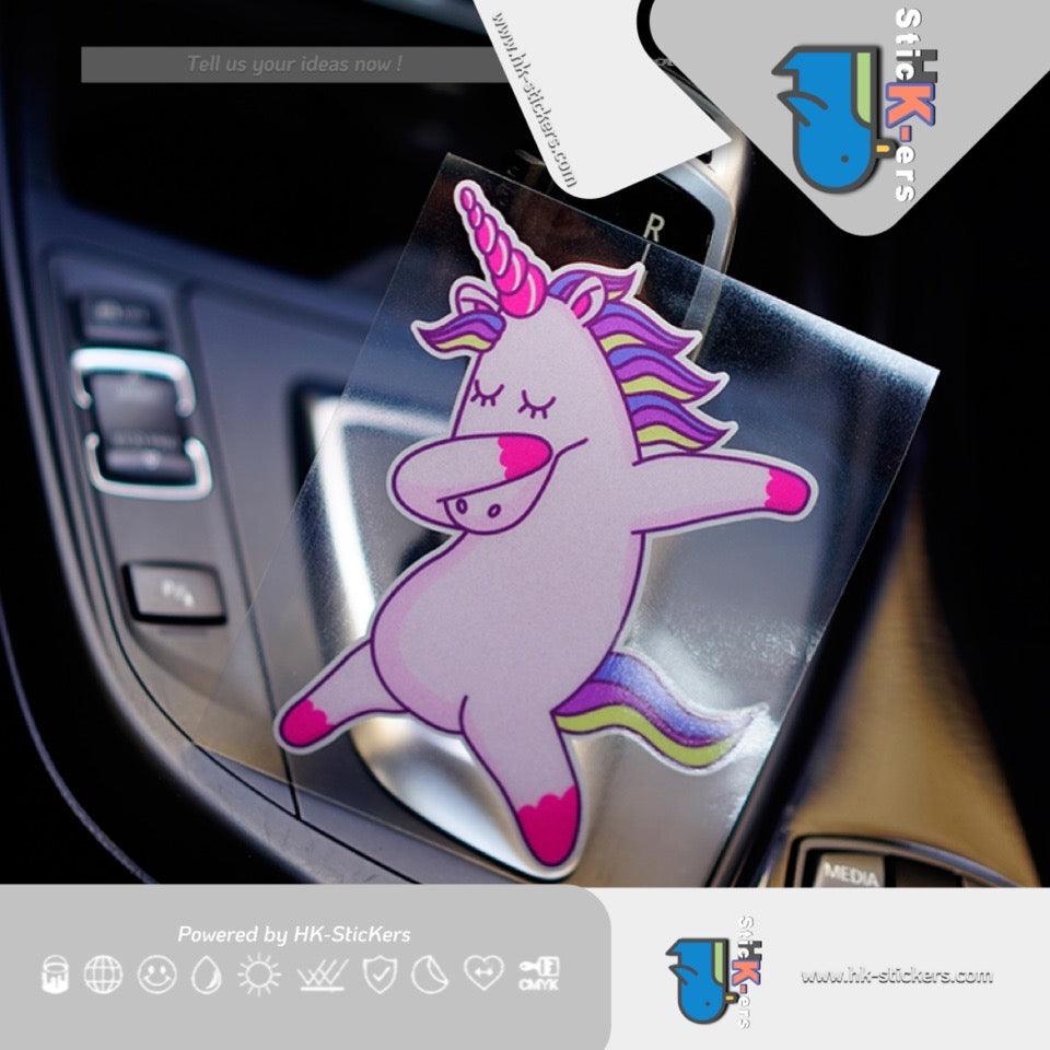 HK-SticKers 防水反光汽車貼紙 | 卡通可愛獨角獸 swag手勢 遮擋划痕防水反光車身貼紙 - HK-SticKers