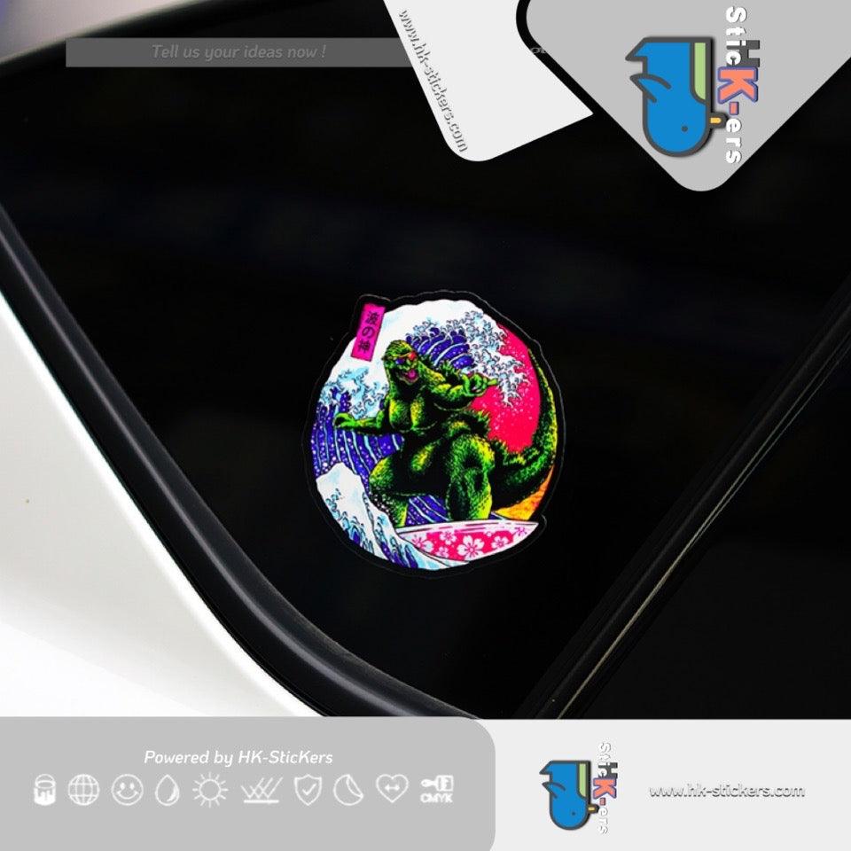 HK-SticKers 防水反光貼紙 | JDM 哥斯拉 三角窗貼紙 改裝車個性裝飾 反光貼 車身貼 - HK-SticKers