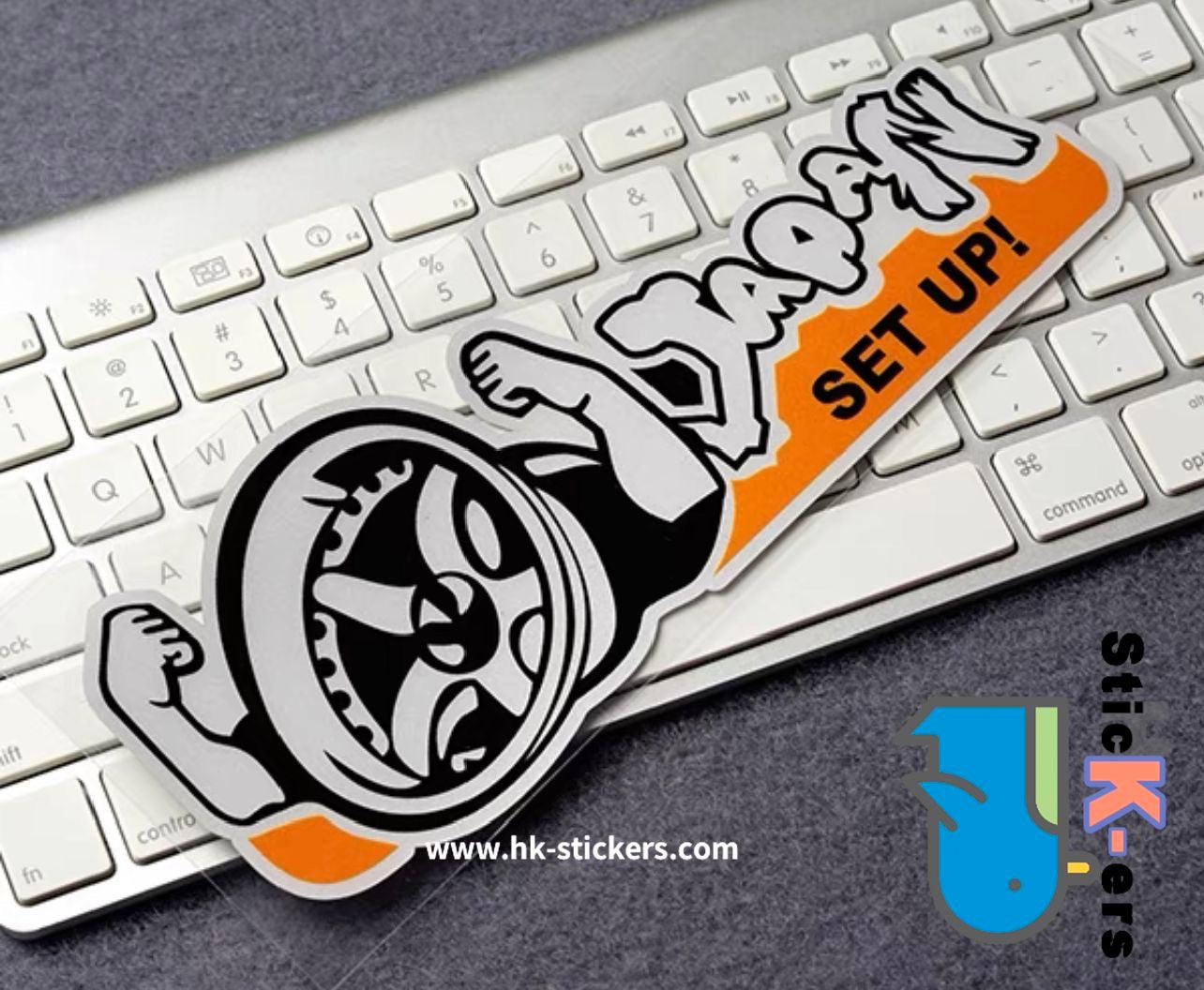 HK-SticKers 防水反光貼紙 | JDM創意 日本原版 改裝拋邊輪轂 裝飾 反光車貼 貼紙 - HK-SticKers