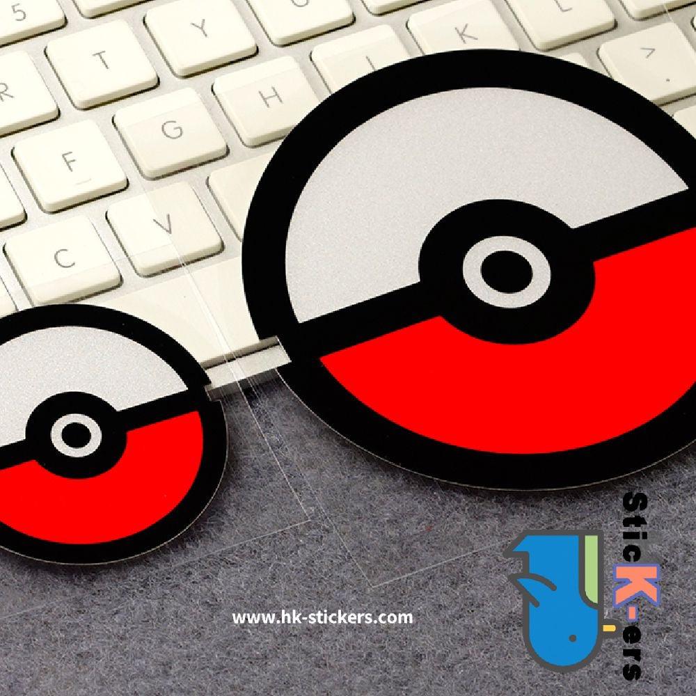 HK-SticKers 防水反光貼紙 | 精靈球趣味可愛 反光車貼 頭盔貼紙 - HK-SticKers