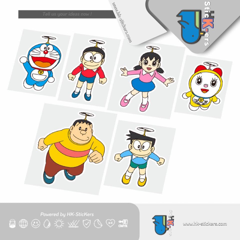 HK-Stickers 汽車貼紙|可愛卡通貼紙機器貓電動車貼汽車玻璃行李箱防水汽車反光貼 - HK-SticKers
