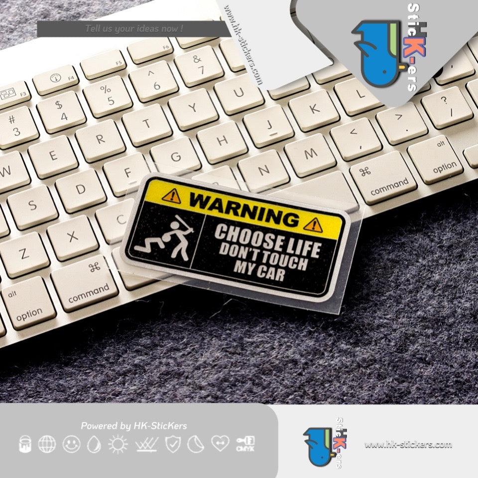HK-SticKers 防水反光貼紙 | 別碰我車警示車貼 趣味提示火柴人貼紙 創意內飾反光貼 - HK-SticKers