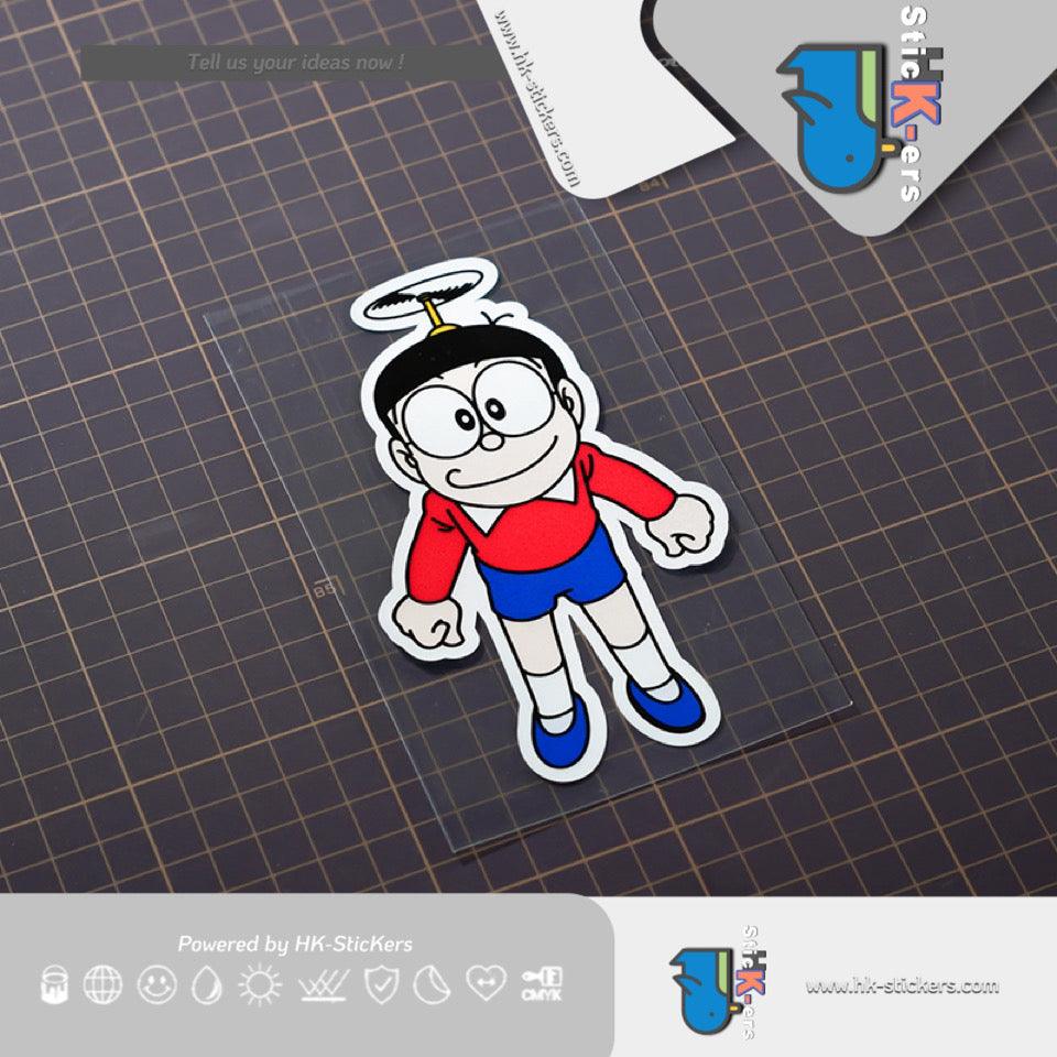 HK-Stickers 汽車貼紙|可愛卡通貼紙機器貓電動車貼汽車玻璃行李箱防水汽車反光貼 - HK-SticKers