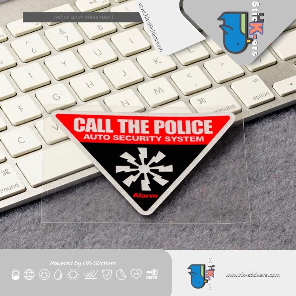 HK-SticKers 防水反光貼紙 | 自動報警系統貼紙 切勿觸碰提示車貼 三角警示反光貼 - HK-SticKers