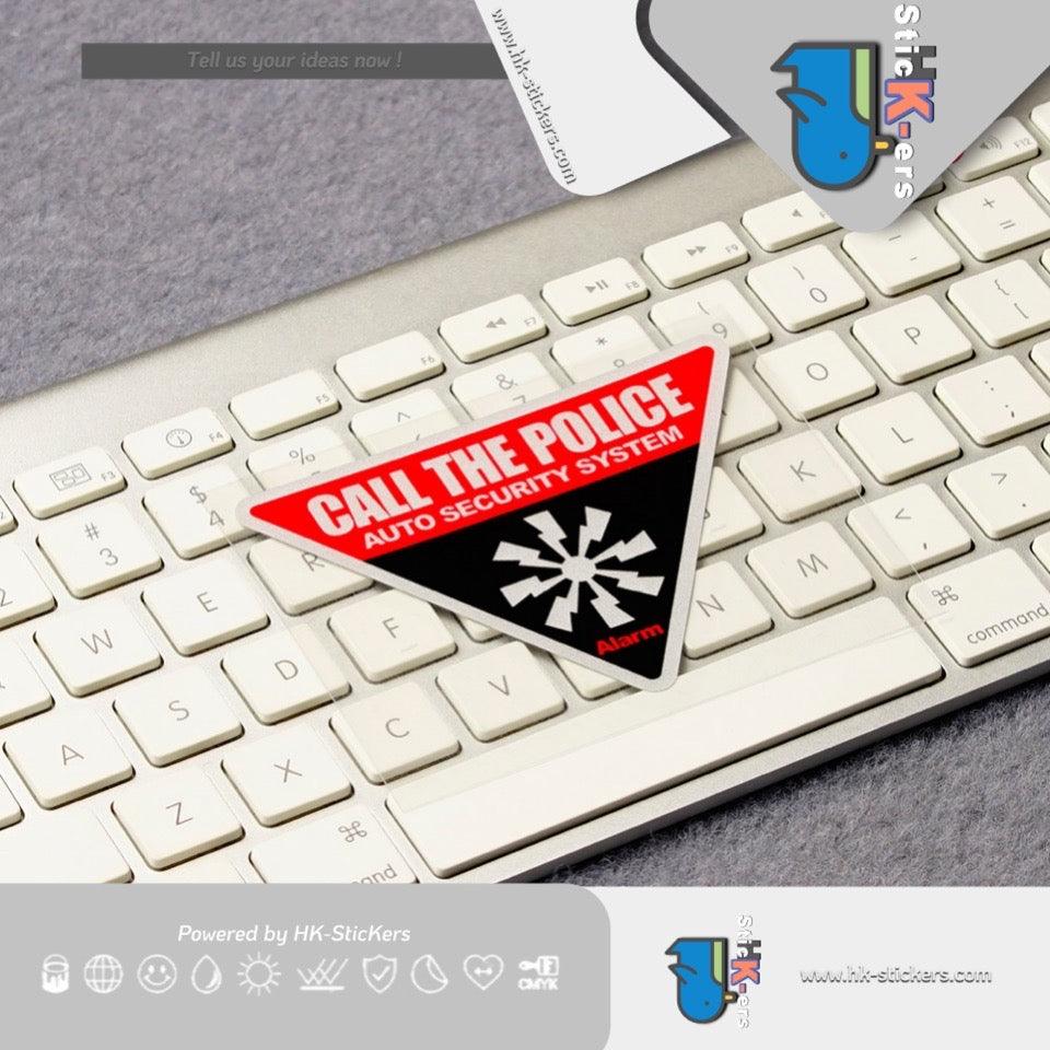 HK-SticKers 防水反光貼紙 | 自動報警系統貼紙 切勿觸碰提示車貼 三角警示反光貼 - HK-SticKers