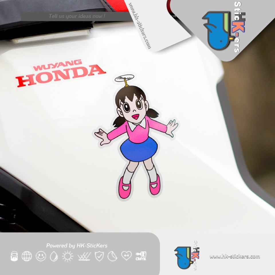 HK-Stickers 汽車貼紙|可愛卡通貼紙機器貓電動車貼汽車玻璃行李箱防水汽車反光貼 - HK-SticKers