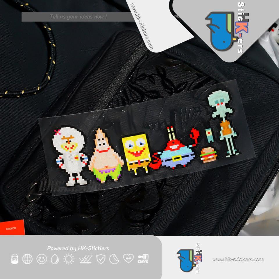 HK-SticKers 防水反光汽車貼紙配件 | 派大星創意像素車身貼 動漫卡通裝飾反光貼 - HK-SticKers
