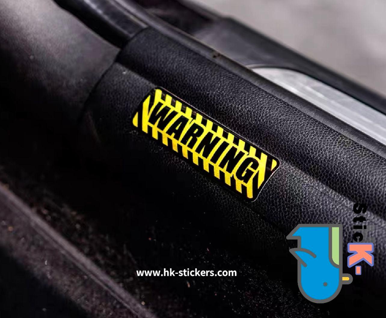 HK-SticKers 防水反光貼紙 | WARNING警示車貼 門檻防踏提示貼紙 車尾防追尾 反光貼 - HK-SticKers