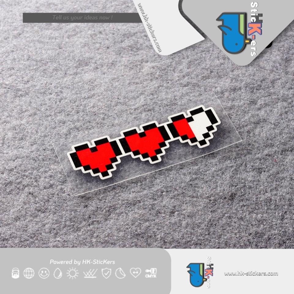HK-SticKers 防水反光貼紙 | 像素卡通愛心貼紙 個性貼 包圍車身頭盔反光貼 - HK-SticKers