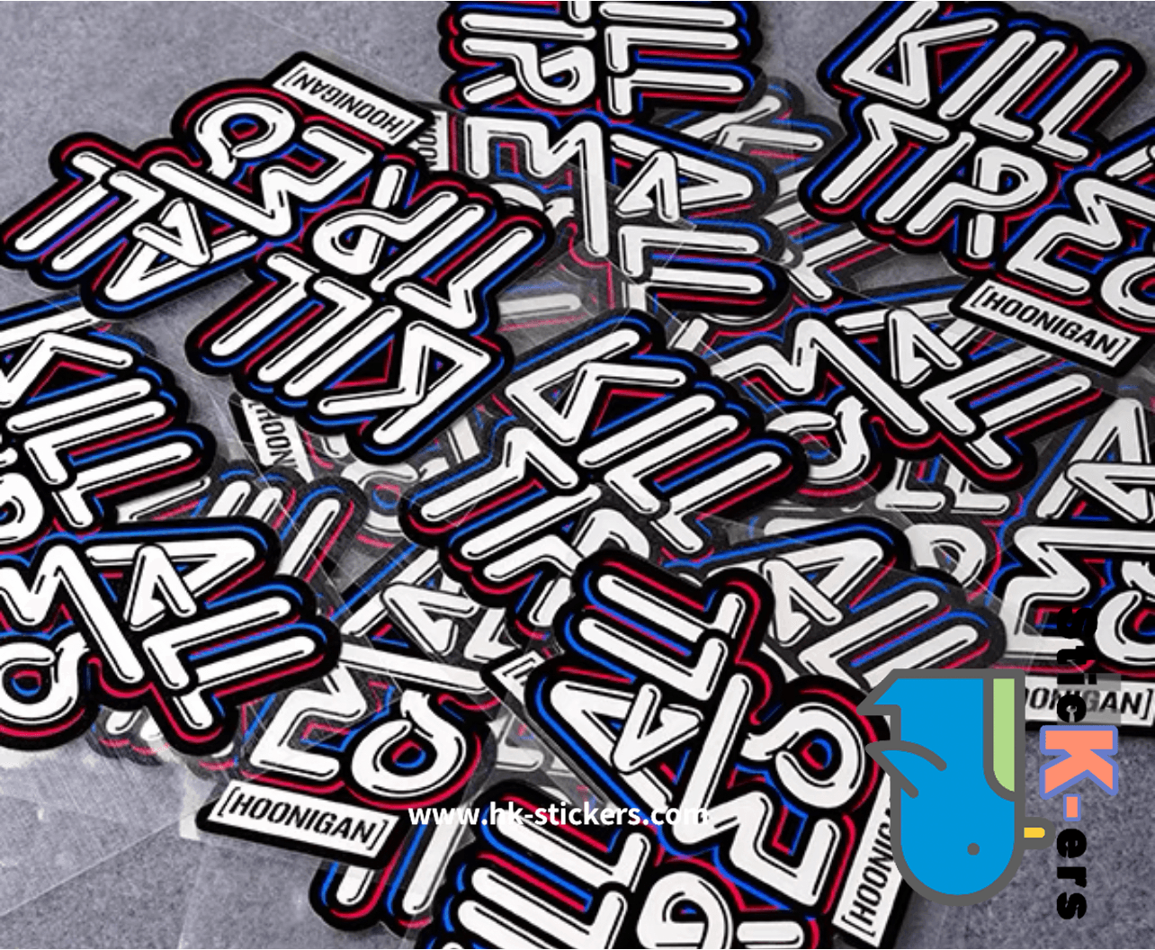 HK-SticKers 防水反光貼紙 | kill all tires貼紙 hoodgan划痕遮蓋車貼 裝飾反光貼 - HK-SticKers