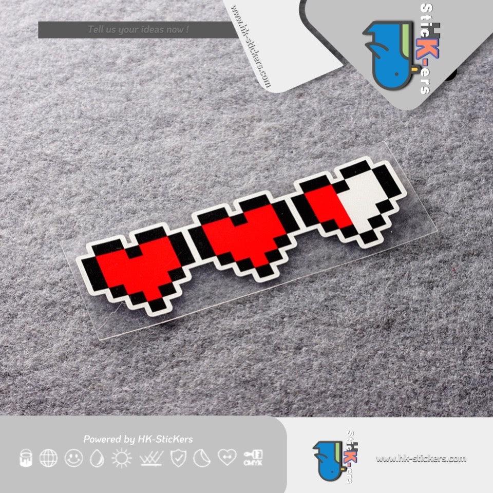 HK-SticKers 防水反光貼紙 | 像素卡通愛心貼紙 個性貼 包圍車身頭盔反光貼 - HK-SticKers
