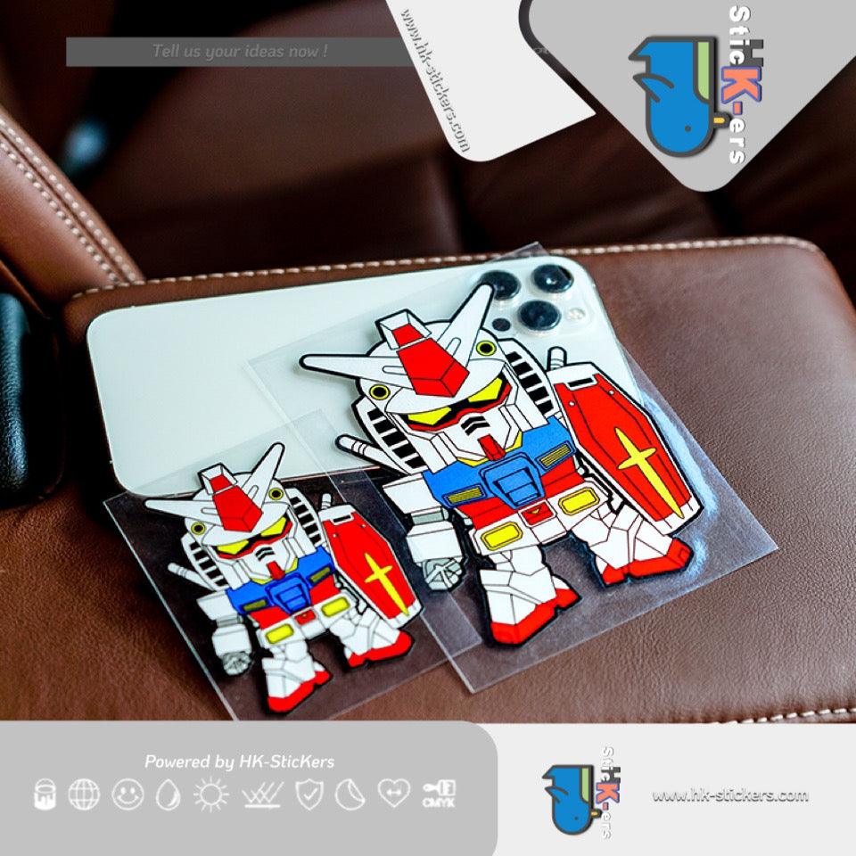 HK-SticKers 防水反光汽車貼紙 | 動漫高達汽車貼紙 可愛電動車貼 三角窗個性划痕防水反光汽車貼紙 - HK-SticKers