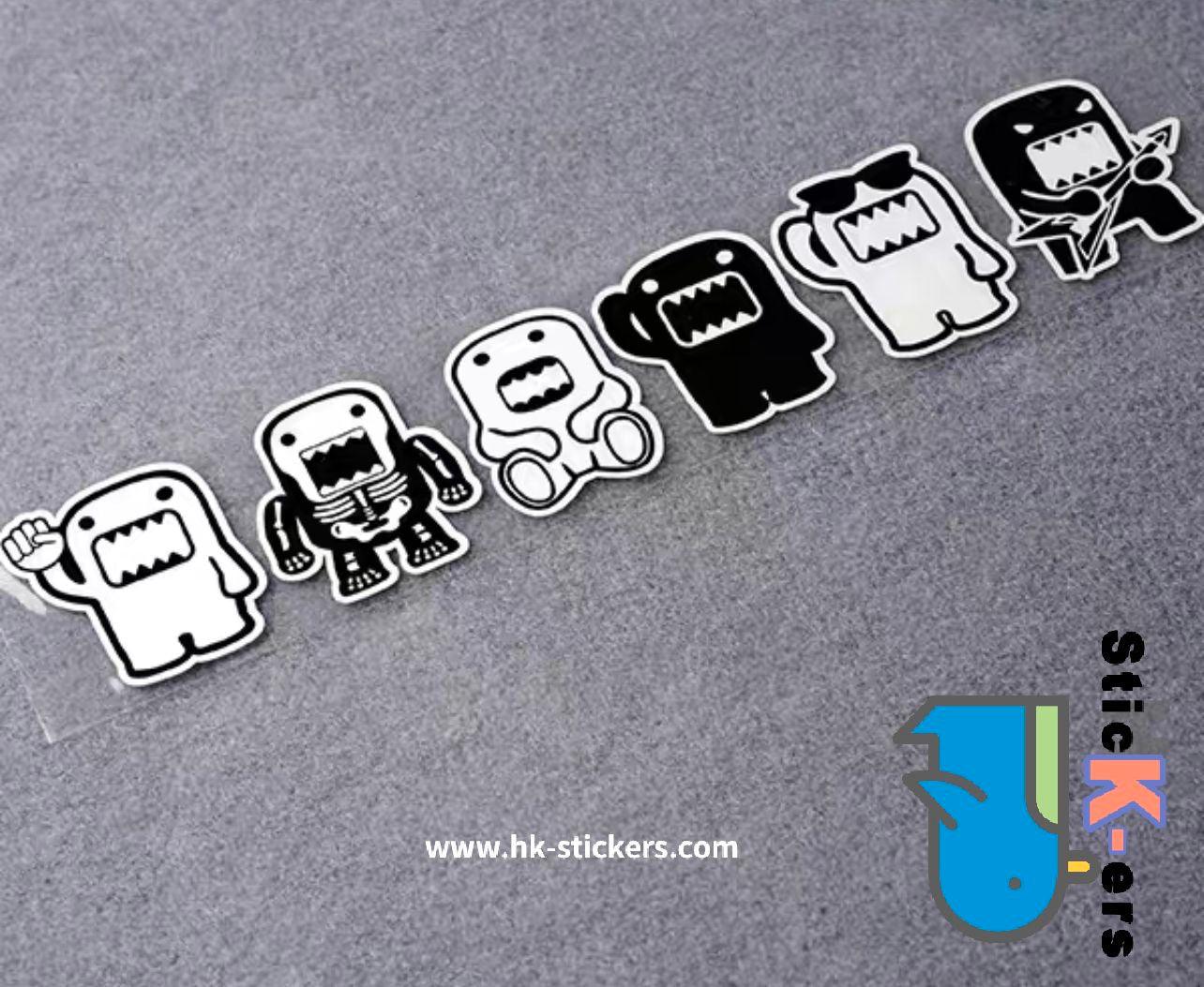HK-SticKers 防水反光貼紙 | 日本多摩君貼紙 多造型組合車貼 賽車吉祥物domo反光貼 - HK-SticKers