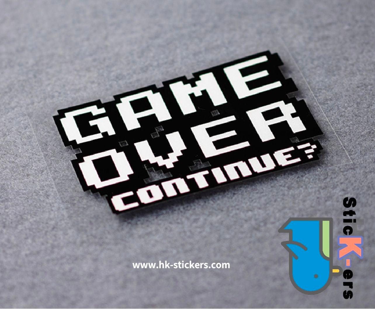 HK-SticKers 防水反光貼紙 | 紅白機 GAMEOVER 像素 經典 反光車貼 貼紙 - HK-SticKers