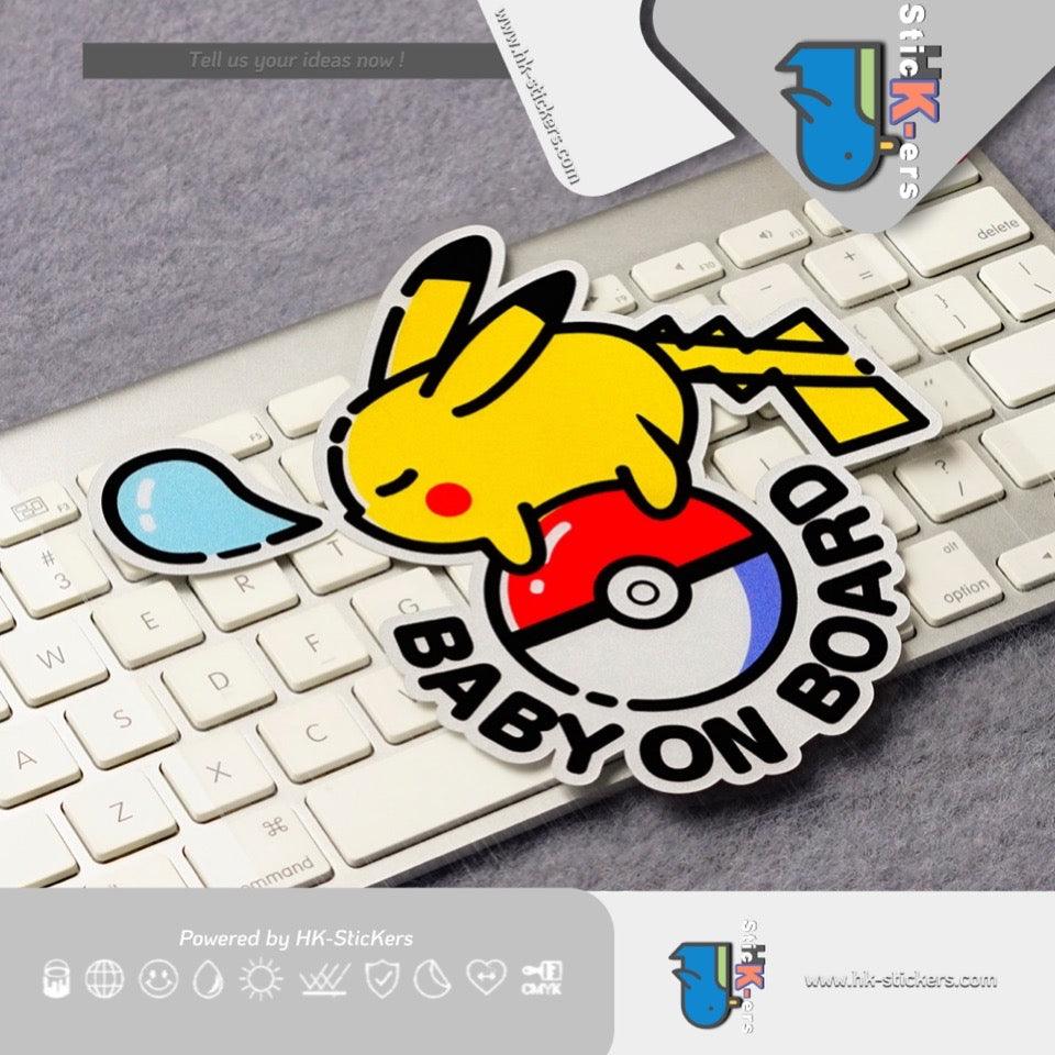 HK- SticKers 防水反光貼紙 | BABY ON BOARD卡通車貼車上有嬰兒貼防水反光提示車身貼紙 - HK-SticKers