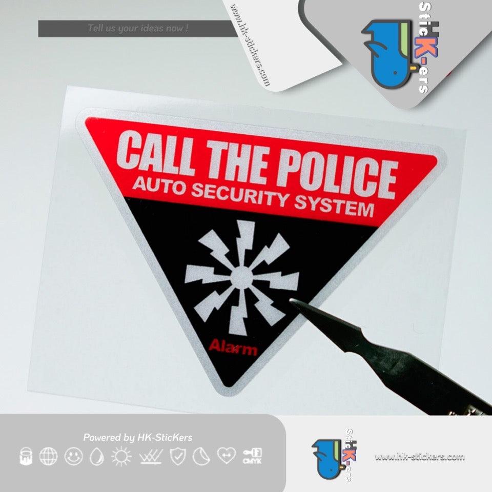 HK-SticKers 防水反光貼紙 | 自動報警系統貼紙 切勿觸碰提示車貼 三角警示反光貼 - HK-SticKers