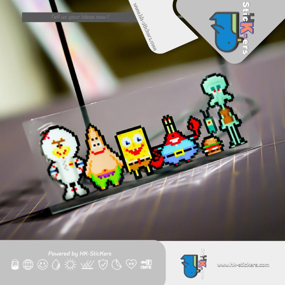 HK-SticKers 防水反光汽車貼紙配件 | 派大星創意像素車身貼 動漫卡通裝飾反光貼 - HK-SticKers