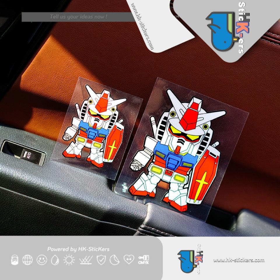 HK-SticKers 防水反光汽車貼紙 | 動漫高達汽車貼紙 可愛電動車貼 三角窗個性划痕防水反光汽車貼紙 - HK-SticKers