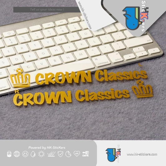 HK-SticKers 防水反光貼紙 | 皇冠133復古貼紙 CROWN CLASSICS對貼 三角窗側裙車貼 - HK-SticKers