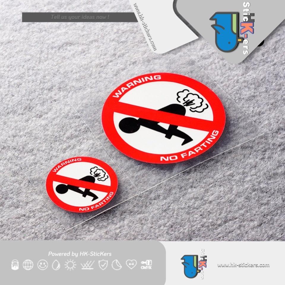 HK-SticKers 防水反光貼紙 | 搞怪房車標識貼 車內禁止放屁貼紙 汽車內飾提示反光貼 - HK-SticKers
