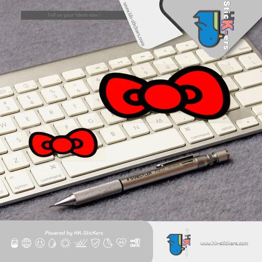 HK-SticKers 防水反光貼紙 | 卡通蝴蝶結車貼 頭盔創意裝飾反光貼 汽車貼紙 - HK-SticKers