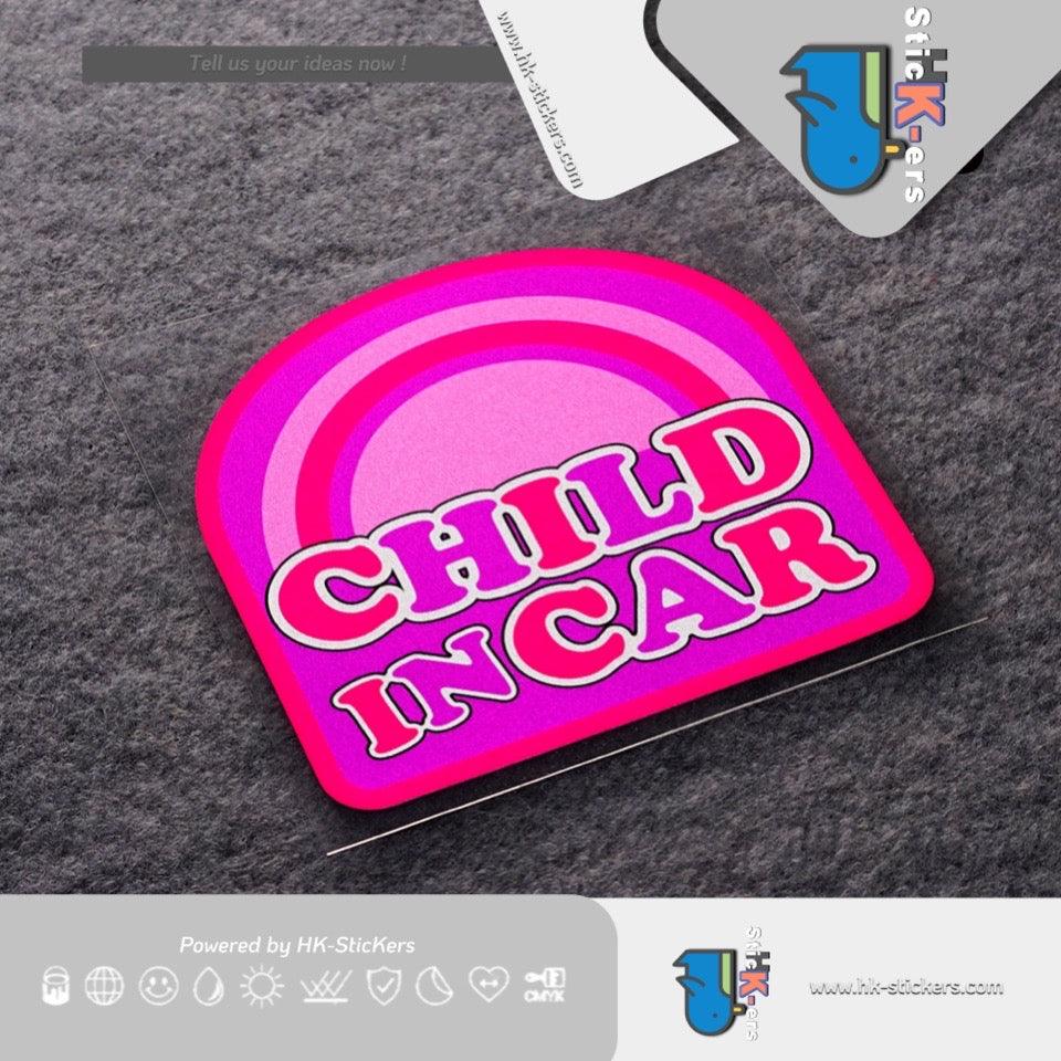 HK-SticKers 防水反光貼紙 | 原創彩虹BB在車上貼紙 好心情車貼 安全行駛反光貼 - HK-SticKers