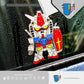 HK-SticKers 防水反光汽車貼紙 | 動漫高達汽車貼紙 可愛電動車貼 三角窗個性划痕防水反光汽車貼紙 - HK-SticKers