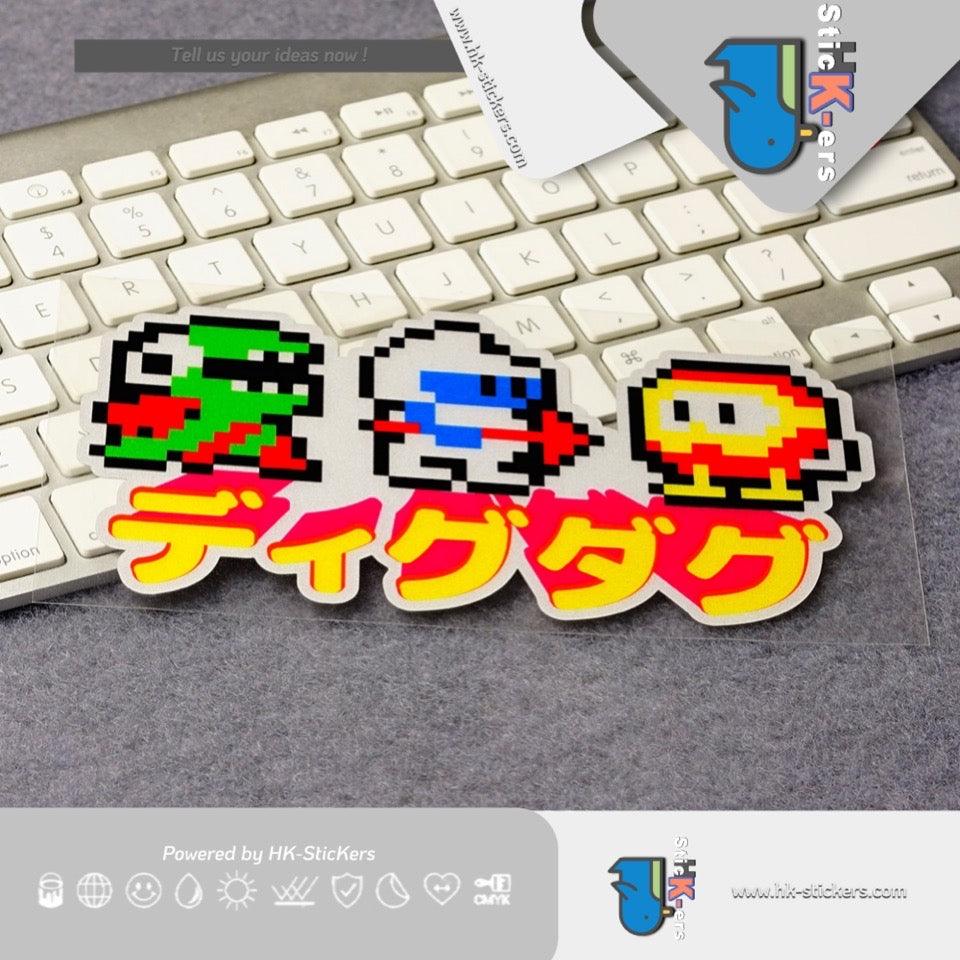 HK-SticKers 防水反光貼紙 | 掘金人貼紙 經典遊戲機像素車貼 淘金者划痕遮蓋反光貼 - HK-SticKers