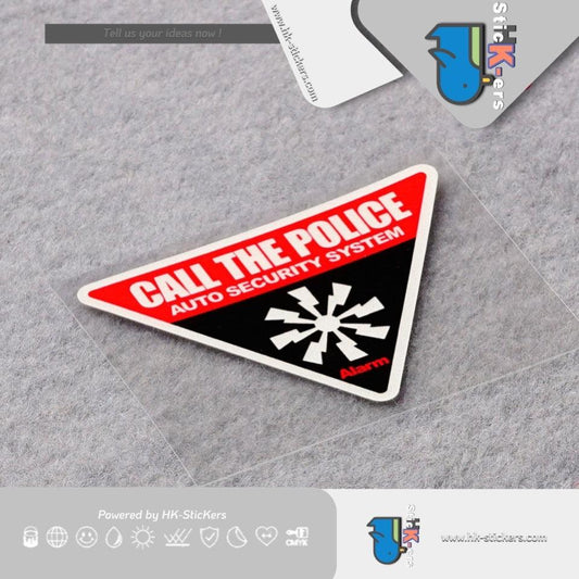 HK-SticKers 防水反光貼紙 | 自動報警系統貼紙 切勿觸碰提示車貼 三角警示反光貼 - HK-SticKers