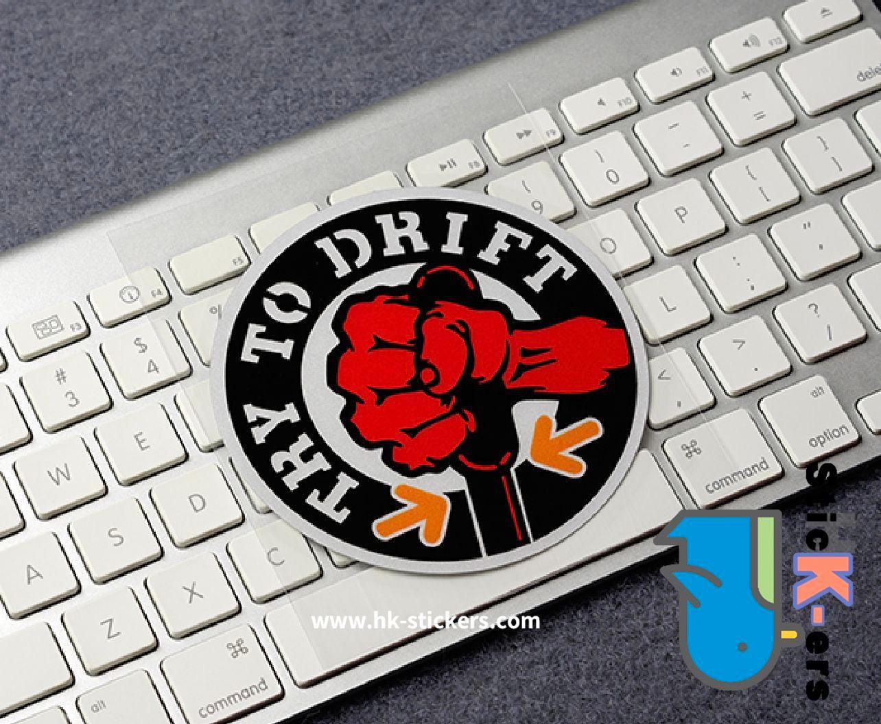 HK-SticKers 防水反光貼紙 | TRY TO DRIFT車貼 慣性漂移貼紙 JDM油箱蓋裝飾反光貼 - HK-SticKers