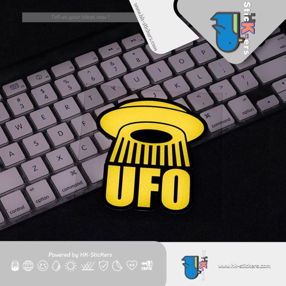 HK-SticKers 防水反光貼紙 | 創意UFO卡通貼紙 外星人座駕車貼 車輛划痕裝飾反光貼 - HK-SticKers
