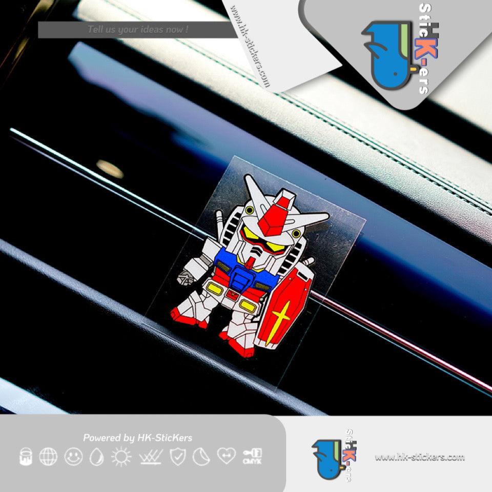 HK-SticKers 防水反光汽車貼紙 | 動漫高達汽車貼紙 可愛電動車貼 三角窗個性划痕防水反光汽車貼紙 - HK-SticKers
