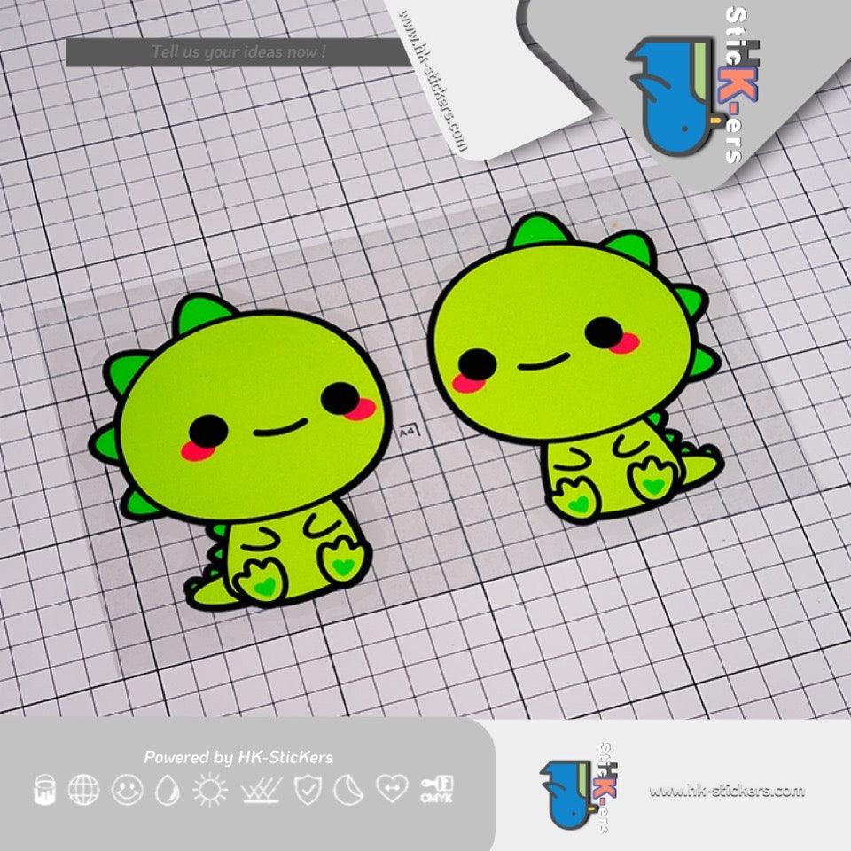 HK-SticKers 防水反光汽車貼紙 | 可愛小恐龍 創意玻璃車窗車身遮擋划痕貼紙 防水反光 - HK-SticKers