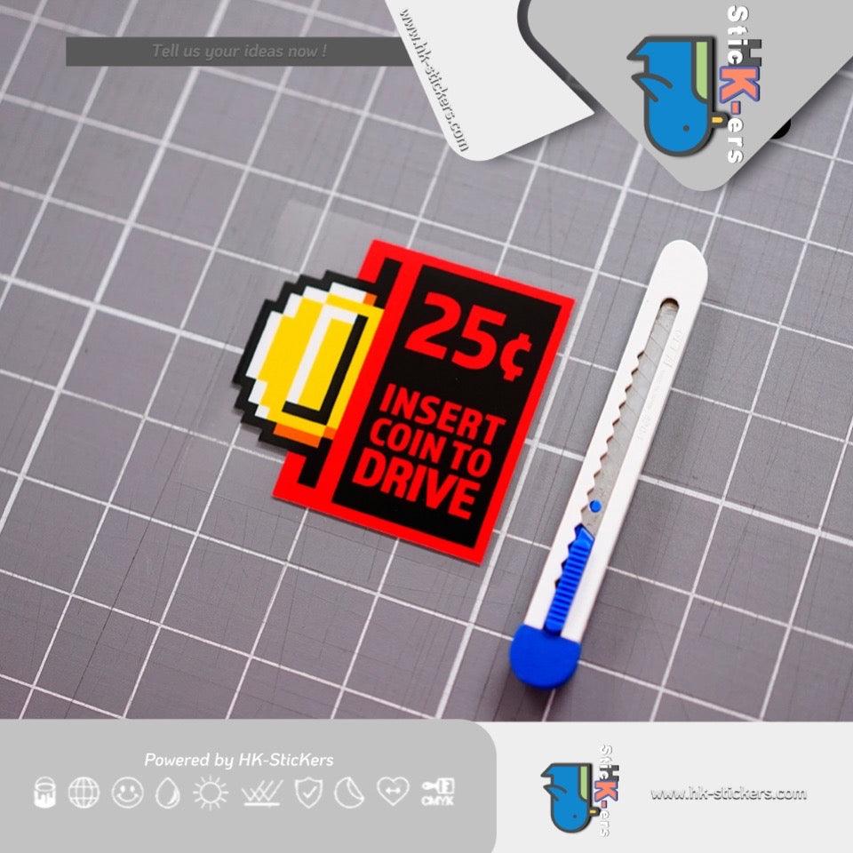 HK-SticKers 防水反光貼紙 |  偽裝共享車貼紙 投幣駕駛車貼 俏皮趣味划痕遮蓋反光貼 - HK-SticKers