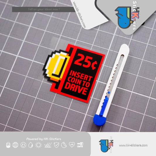 HK-SticKers 防水反光貼紙 |  偽裝共享車貼紙 投幣駕駛車貼 俏皮趣味划痕遮蓋反光貼 - HK-SticKers