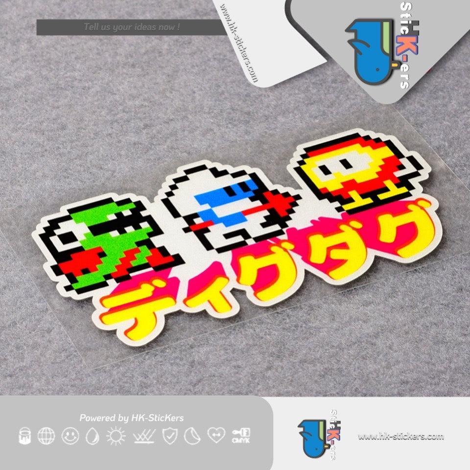 HK-SticKers 防水反光貼紙 | 掘金人貼紙 經典遊戲機像素車貼 淘金者划痕遮蓋反光貼 - HK-SticKers