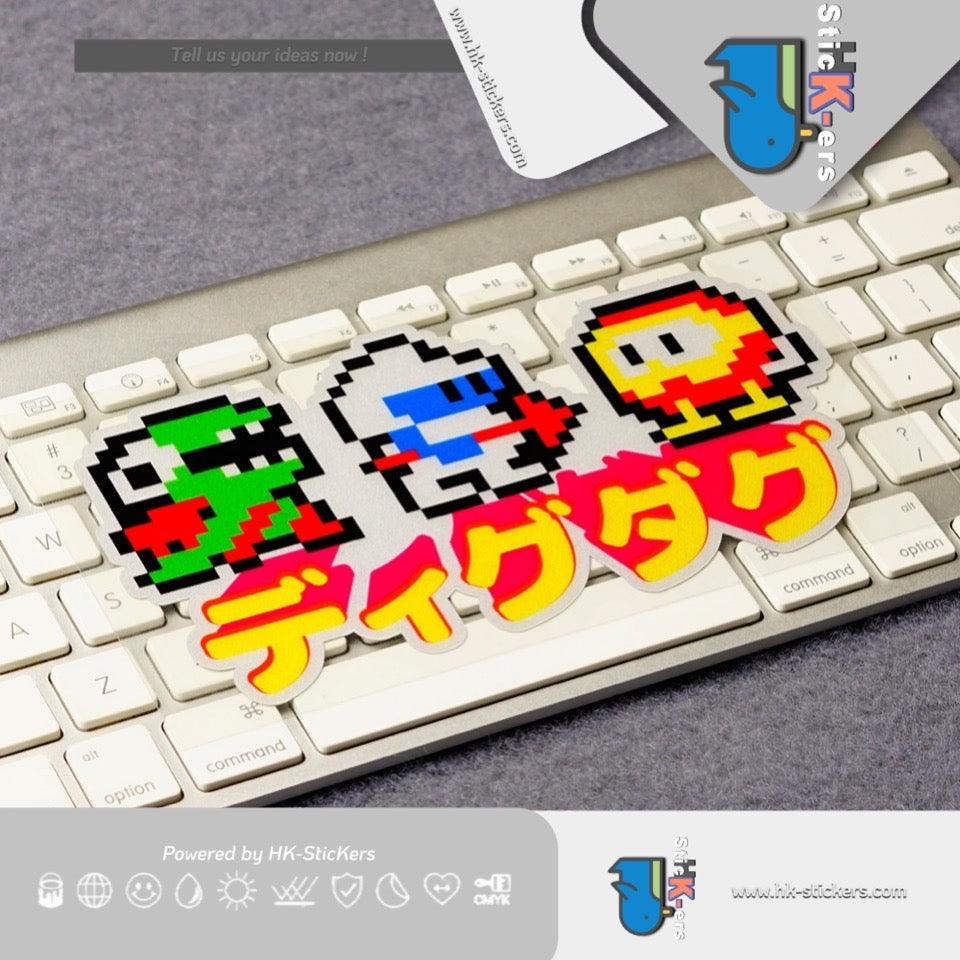HK-SticKers 防水反光貼紙 | 掘金人貼紙 經典遊戲機像素車貼 淘金者划痕遮蓋反光貼 - HK-SticKers