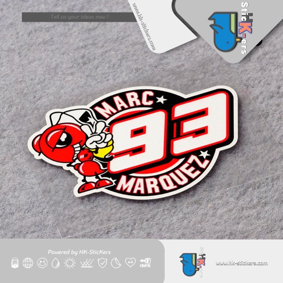 HK-SticKers 防水反光貼紙 | 賽車手93號貼紙 紅螞蟻裝飾反光貼 頭盔防水貼 - HK-SticKers