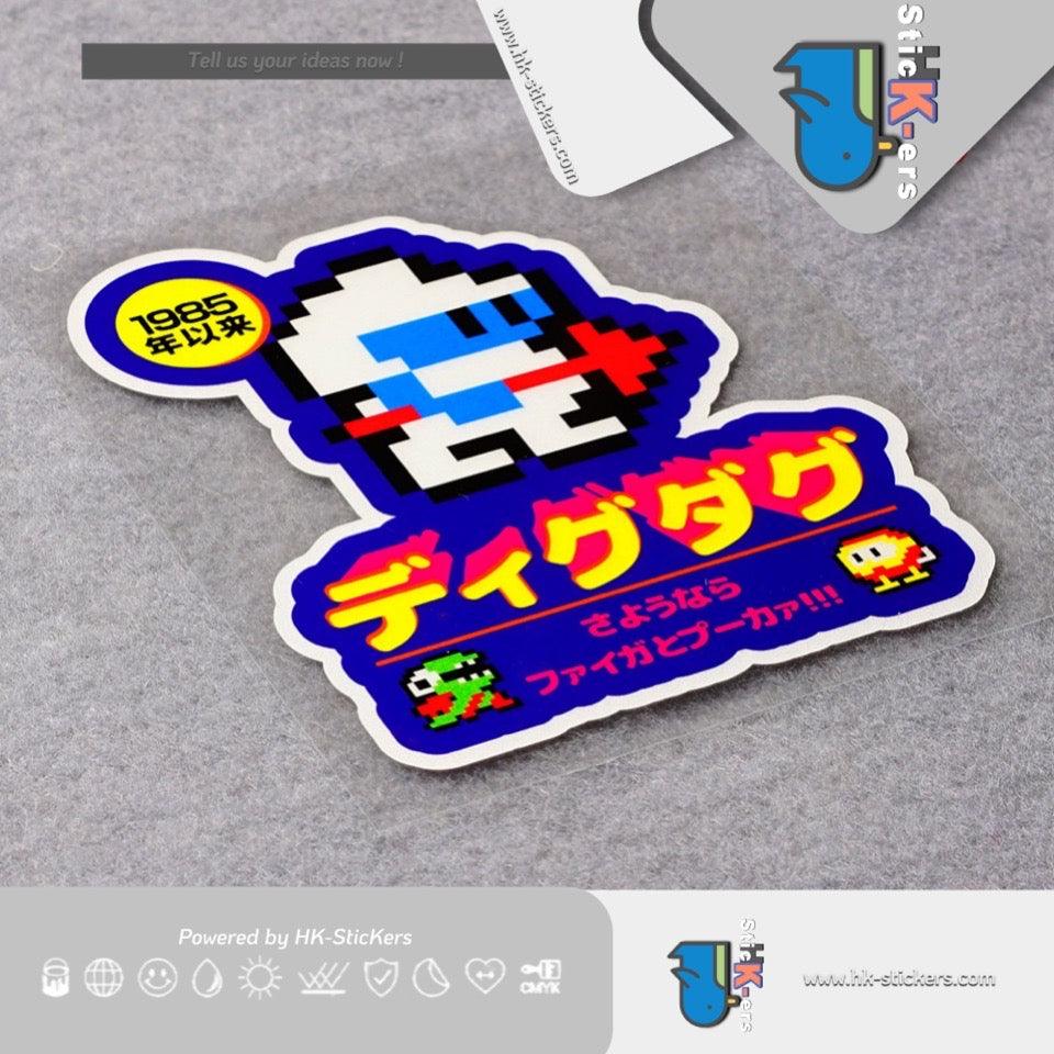HK-SticKers 防水反光貼紙 | 掘金人貼紙 經典遊戲機像素車貼 淘金者划痕遮蓋反光貼 - HK-SticKers