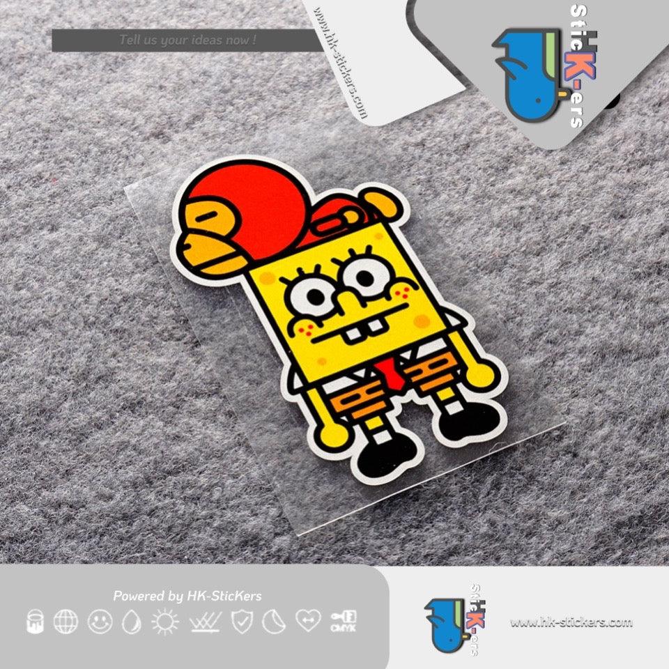 HK-SticKers 防水反光貼紙 | 搞怪海綿公仔 可愛像素車貼 車身划痕反光貼 - HK-SticKers
