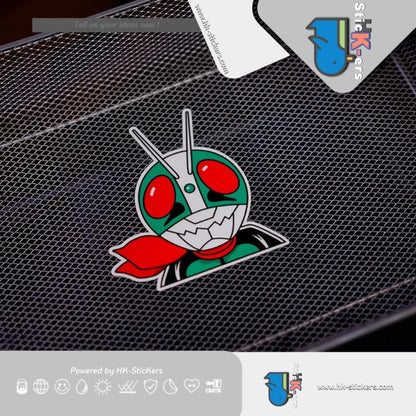 HK-SticKers 防水反光汽車貼紙 | 蒙面騎士卡通情懷車貼 摩托車前擋貼紙 汽車三角窗超人反光貼 - HK-SticKers