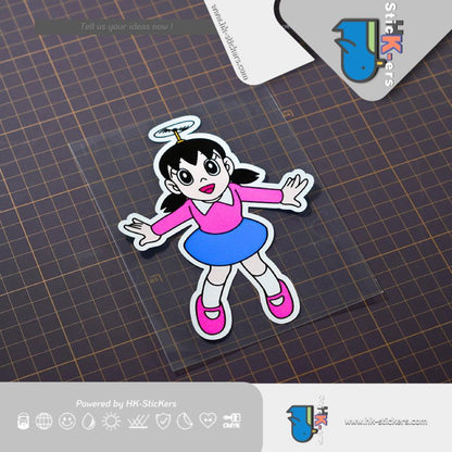 HK-Stickers 汽車貼紙｜可愛卡通貼紙機器貓電動車貼汽車玻璃行李箱防水汽車反光貼 - HK-SticKers