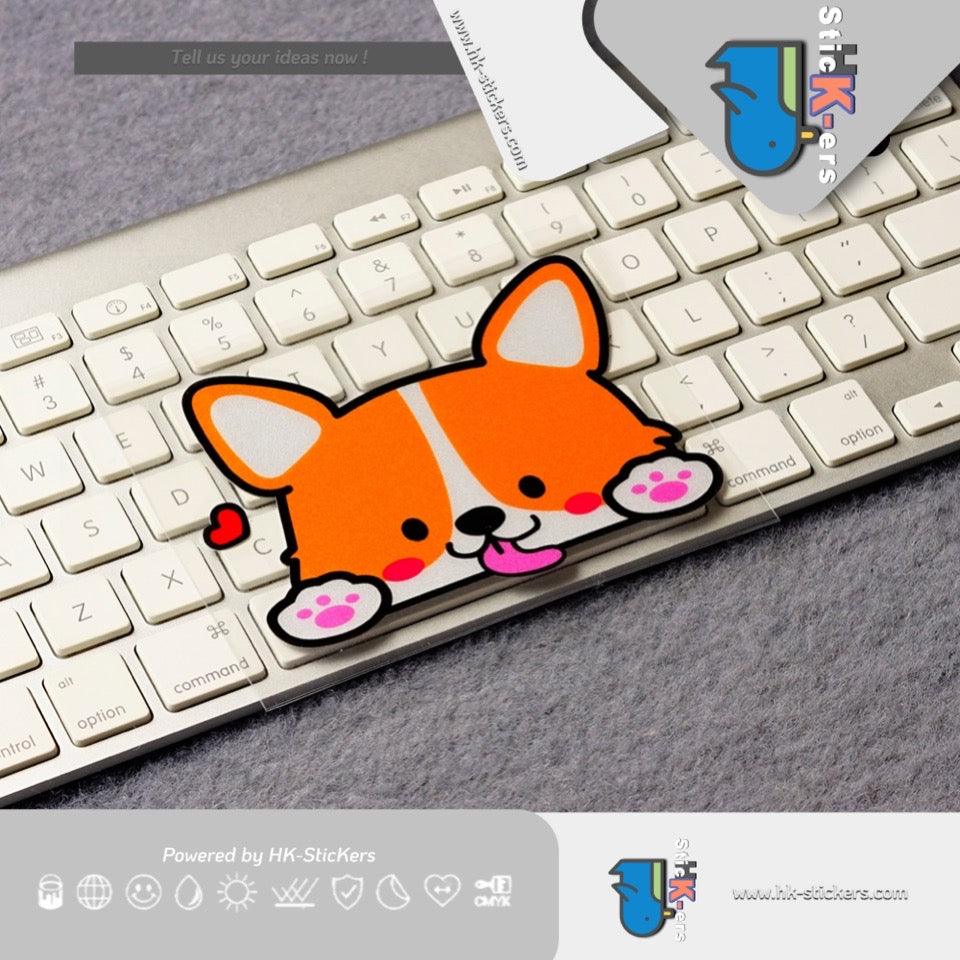 HK-SticKers 防水反光貼紙 | 創意柯基車貼 卡通寵物犬側窗車尾反光貼 可愛狗狗貼紙 - HK-SticKers