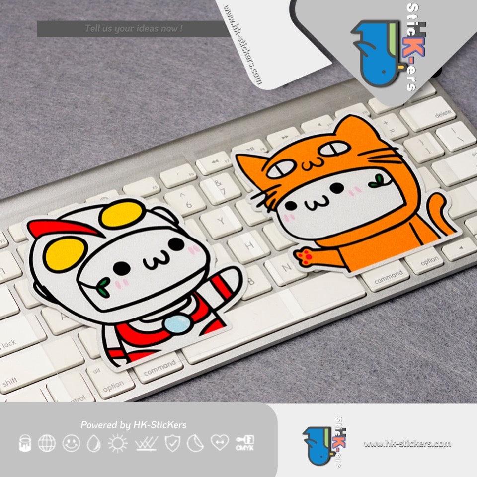 HK-SticKers 防水反光貼紙 | 可愛卡通亂入貼紙 超人車貼 油箱蓋裝飾反光貼 - HK-SticKers