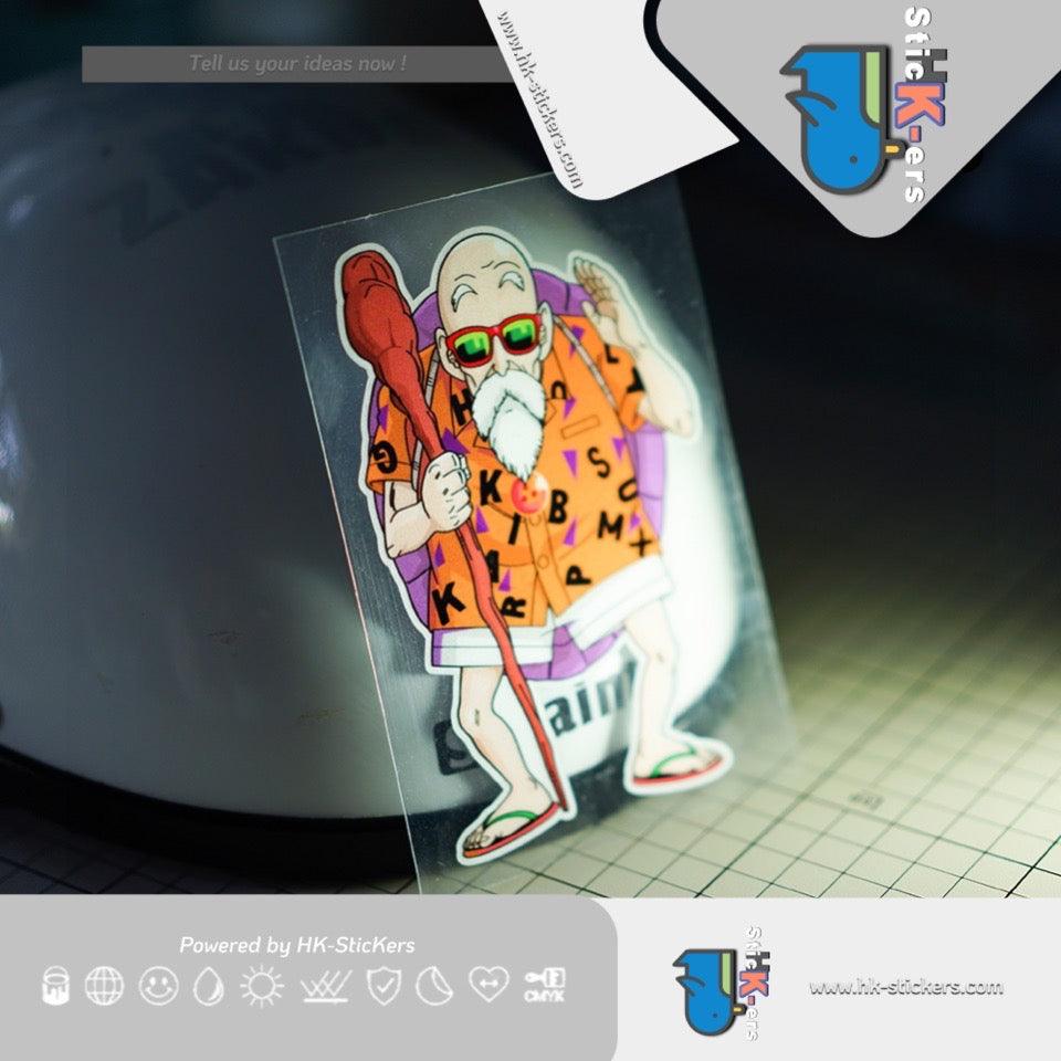 HK-SticKers 防水反光貼紙 | 龍珠龜仙人卡通個性創意貼電動摩托車貼貼紙潮牌反光貼 - HK-SticKers